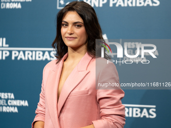 Aurora Giovinazzo attends the ''Eterno Visionario'' photocall during the 19th Rome Film Festival at Auditorium Parco Della Musica in Rome, I...