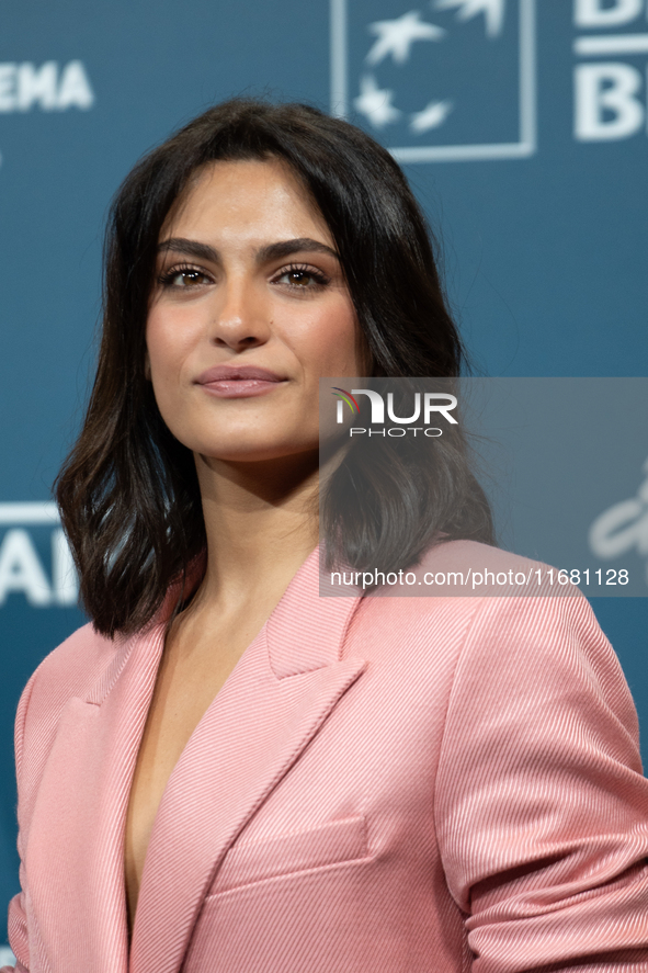 Aurora Giovinazzo attends the ''Eterno Visionario'' photocall during the 19th Rome Film Festival at Auditorium Parco Della Musica in Rome, I...