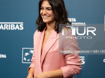 Aurora Giovinazzo attends the ''Eterno Visionario'' photocall during the 19th Rome Film Festival at Auditorium Parco Della Musica in Rome, I...