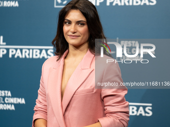 Aurora Giovinazzo attends the ''Eterno Visionario'' photocall during the 19th Rome Film Festival at Auditorium Parco Della Musica in Rome, I...