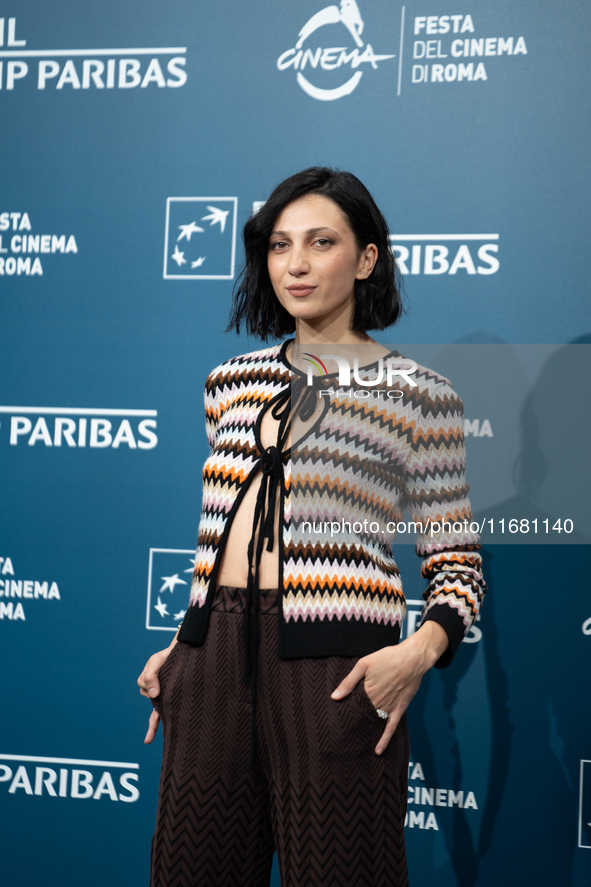 Anna Gargano attends the ''Eterno Visionario'' photocall during the 19th Rome Film Festival at Auditorium Parco Della Musica in Rome, Italy,...