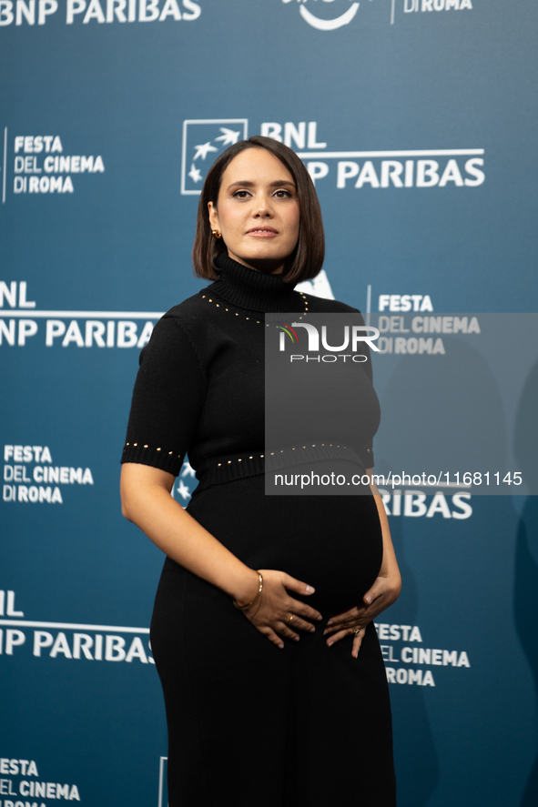 Erika D'Ambrosio attends the ''Eterno Visionario'' photocall during the 19th Rome Film Festival at Auditorium Parco Della Musica in Rome, It...