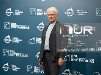 Fabrizio Bentivoglio attends the ''Eterno Visionario'' photocall during the 19th Rome Film Festival at Auditorium Parco Della Musica in Rome...