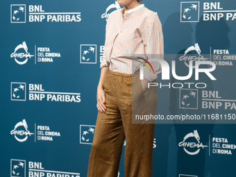 Valeria Bruni Tedeschi attends the ''Eterno Visionario'' photocall during the 19th Rome Film Festival at Auditorium Parco Della Musica in Ro...