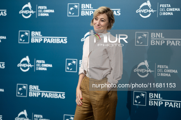 Valeria Bruni Tedeschi attends the ''Eterno Visionario'' photocall during the 19th Rome Film Festival at Auditorium Parco Della Musica in Ro...