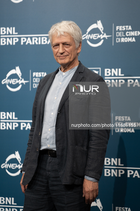 Fabrizio Bentivoglio attends the ''Eterno Visionario'' photocall during the 19th Rome Film Festival at Auditorium Parco Della Musica in Rome...