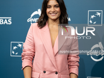 Aurora Giovinazzo attends the ''Eterno Visionario'' photocall during the 19th Rome Film Festival at Auditorium Parco Della Musica in Rome, I...