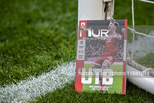 The match day program precedes the Sky Bet Championship match between Middlesbrough and Bristol City at the Riverside Stadium in Middlesbrou...