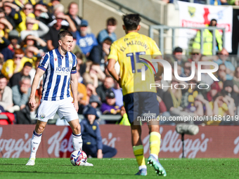 Jed Wallace of WBA is on the ball during the Sky Bet Championship match between Oxford United and West Bromwich Albion at the Kassam Stadium...