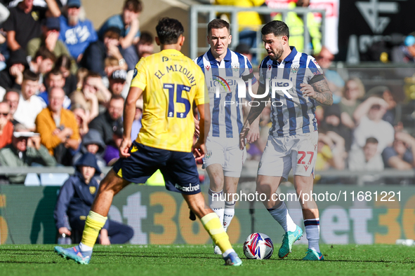 Alex Mowatt of WBA is in attacking action during the Sky Bet Championship match between Oxford United and West Bromwich Albion at the Kassam...