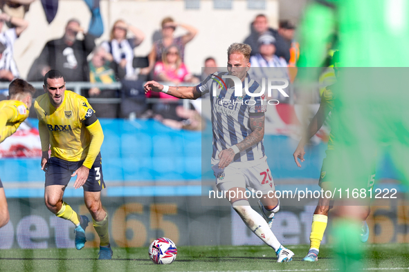 Uros Racic of WBA is in attacking action during the Sky Bet Championship match between Oxford United and West Bromwich Albion at the Kassam...