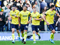 Dane Scarlett of Oxford heads back for the restart following his goal during the Sky Bet Championship match between Oxford United and West B...