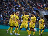 Ange-Yoan Bonny of Parma Calcio 1913 celebrates after a goal during the Italian Serie A football match between Calcio Como and Parma Calcio...