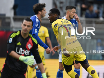 Ange-Yoan Bonny of Parma Calcio 1913 celebrates after a goal during the Italian Serie A football match between Calcio Como and Parma Calcio...