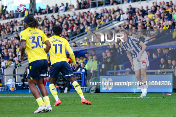 Number 14, Torbjorn Heggem of WBA takes a throw-in during the Sky Bet Championship match between Oxford United and West Bromwich Albion at t...