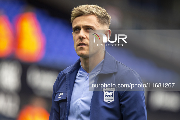 Sammie Szmodics of Ipswich Town is seen before the Premier League match between Ipswich Town and Everton at Portman Road in Ipswich, on Octo...