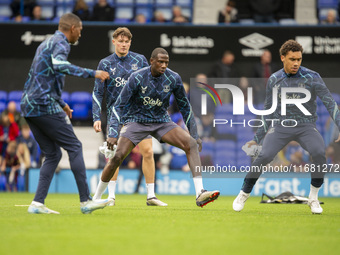 During the Premier League match between Ipswich Town and Everton at Portman Road in Ipswich, England, on October 19, 2024. (