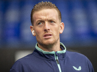 Jordan Pickford of Everton is seen before the Premier League match between Ipswich Town and Everton at Portman Road in Ipswich, England, on...