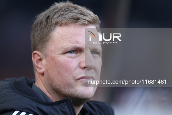 Newcastle United Manager Eddie Howe is present during the Premier League match between Newcastle United and Brighton and Hove Albion at St....