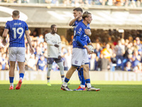 Jack Clarke of Ipswich Town is awarded a penalty during the Premier League match between Ipswich Town and Everton at Portman Road in Ipswich...