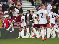 Yu Hirakawa of Bristol City scores his team's second goal and celebrates during the Sky Bet Championship match between Middlesbrough and Bri...