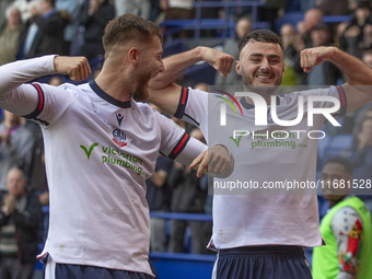 Aaron Collins #19 of Bolton Wanderers F.C. celebrates his goal during the Sky Bet League 1 match between Bolton Wanderers and Burton Albion...