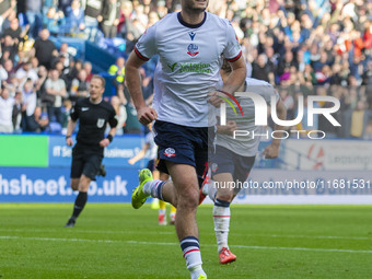 Aaron Collins #19 of Bolton Wanderers F.C. celebrates his goal during the Sky Bet League 1 match between Bolton Wanderers and Burton Albion...