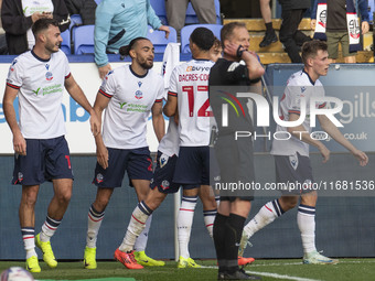 Randell Williams #27 of Bolton Wanderers F.C. celebrates his goal during the Sky Bet League 1 match between Bolton Wanderers and Burton Albi...