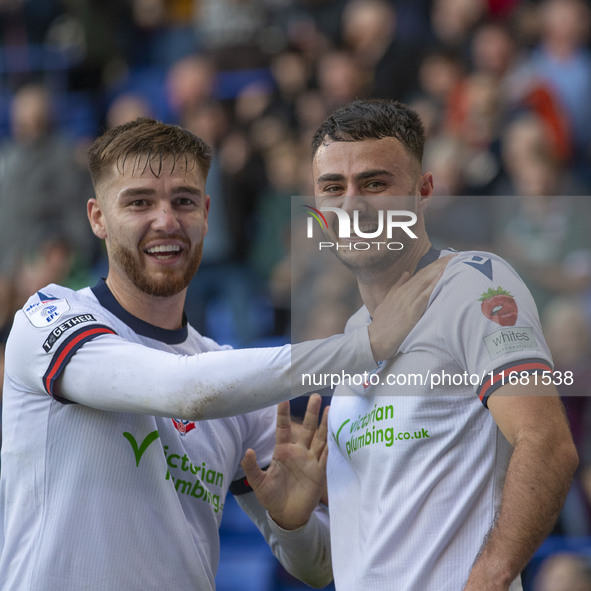 Aaron Collins #19 of Bolton Wanderers F.C. celebrates his goal during the Sky Bet League 1 match between Bolton Wanderers and Burton Albion...