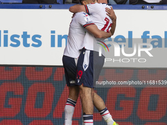 Randell Williams #27 of Bolton Wanderers F.C. celebrates his goal during the Sky Bet League 1 match between Bolton Wanderers and Burton Albi...