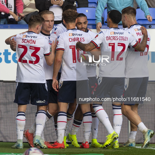 Randell Williams #27 of Bolton Wanderers F.C. celebrates his goal during the Sky Bet League 1 match between Bolton Wanderers and Burton Albi...