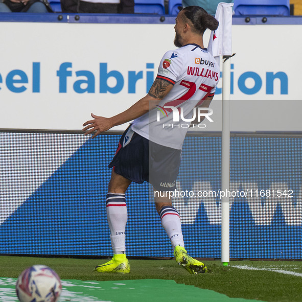 Randell Williams #27 of Bolton Wanderers F.C. celebrates his goal during the Sky Bet League 1 match between Bolton Wanderers and Burton Albi...