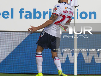 Randell Williams #27 of Bolton Wanderers F.C. celebrates his goal during the Sky Bet League 1 match between Bolton Wanderers and Burton Albi...