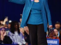 Waterford, MICHIGAN - OCTOBER 18: U.S. Senator Debbie Stabenow enters onto the stage prior to US Vice President and Democratic presidential...