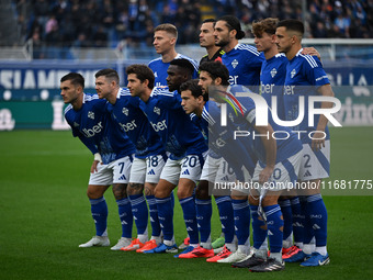 The lineup of Calcio Como during the Italian Serie A football match between Calcio Como and Parma Calcio 1913 in Como, Italy, on October 19,...