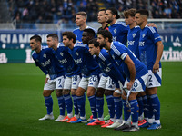 The lineup of Calcio Como during the Italian Serie A football match between Calcio Como and Parma Calcio 1913 in Como, Italy, on October 19,...