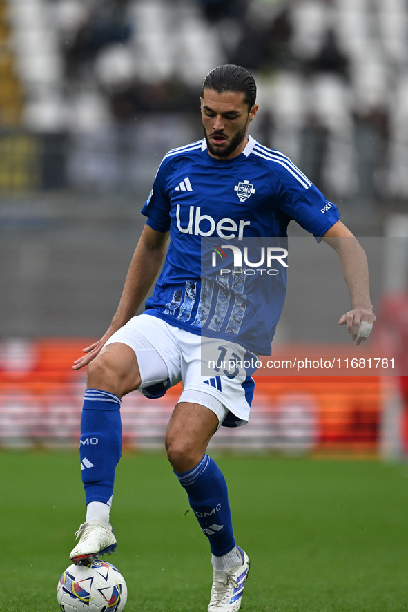 Alberto Dossena of Calcio Como participates in the Italian Serie A football match between Calcio Como and Parma Calcio 1913 in Como, Italy,...