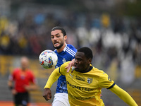 Ange-Yoan Bonny of Parma Calcio 1913 participates in the Italian Serie A football match between Calcio Como and Parma Calcio 1913 at the Giu...