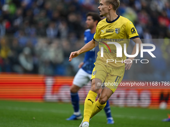 Pontus Almqvist of Parma Calcio 1913 participates in the Italian Serie A football match between Calcio Como and Parma Calcio 1913 at the Giu...