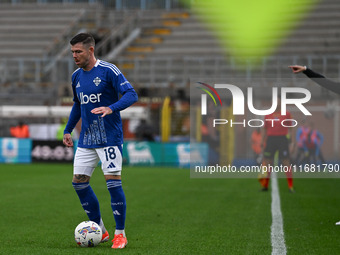 Alberto Moreno of Calcio Como participates in the Italian Serie A football match between Calcio Como and Parma Calcio 1913 in Como, Italy, o...