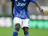 Alieu Fadera of Calcio Como participates in the Italian Serie A football match between Calcio Como and Parma Calcio 1913 at the Giuseppe Sen...