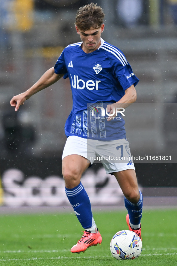 Nico Paz of Calcio Como participates in the Italian Serie A football match between Calcio Como and Parma Calcio 1913 in Como, Italy, on Octo...