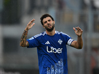 Patrick Cutrone of Calcio Como participates in the Italian Serie A football match between Calcio Como and Parma Calcio 1913 in Como, Italy,...