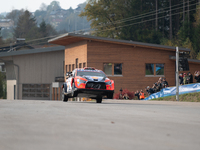 Andreas Mikkelsen and Torstein Eriksen from Norway drive a Hyundai i20 N Rally1 Hybrid for the Hyundai Shell Mobis World Rally Team during t...