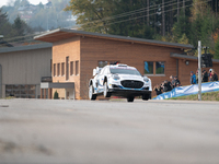 Jourdan Serderidis from Greece and Frederic Miclotte from Belgium drive a Ford Puma Rally for the M-Sport Ford World Rally Team during the W...