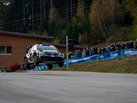 Sebastien Ogier (France) and Vincent Landais (France) drive a Toyota GR Yaris Rally1 Hybrid for the Toyota Gazoo Racing WRT team during the...