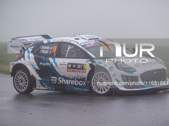 Jourdan Serderidis from Greece and Frederic Miclotte from Belgium drive a Ford Puma Rally for the M-Sport Ford World Rally Team during the W...