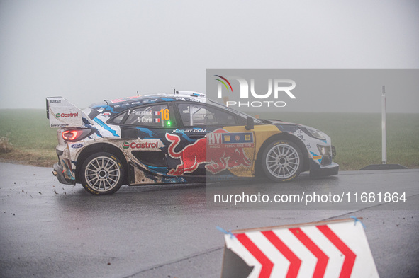 Adrien Fourmaux and Alexandre Coria from France drive a Ford Puma Rally Hybrid for the M-Sport Ford World Rally Team during the WRC Central...