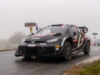 Sebastien Ogier (France) and Vincent Landais (France) drive a Toyota GR Yaris Rally1 Hybrid for the Toyota Gazoo Racing WRT team during the...