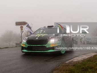 Oliver Solberg (Swe) and Elliott Edmondson (Gbr) drive a SKODA Fabia RS for team TOKSPORT WRT 2 during the WRC Central European Rally from O...